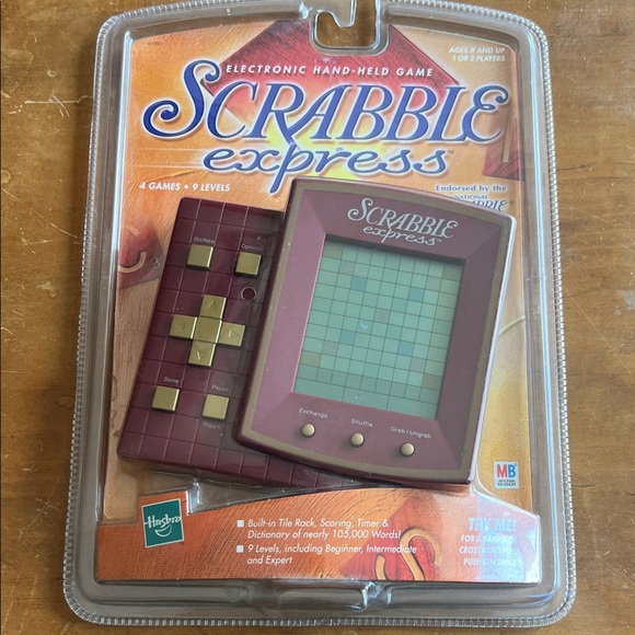 Vintage Hasbro Scrabble Express Handheld Game - Burgundy and Gold, Sealed. - Picture 1 of 2